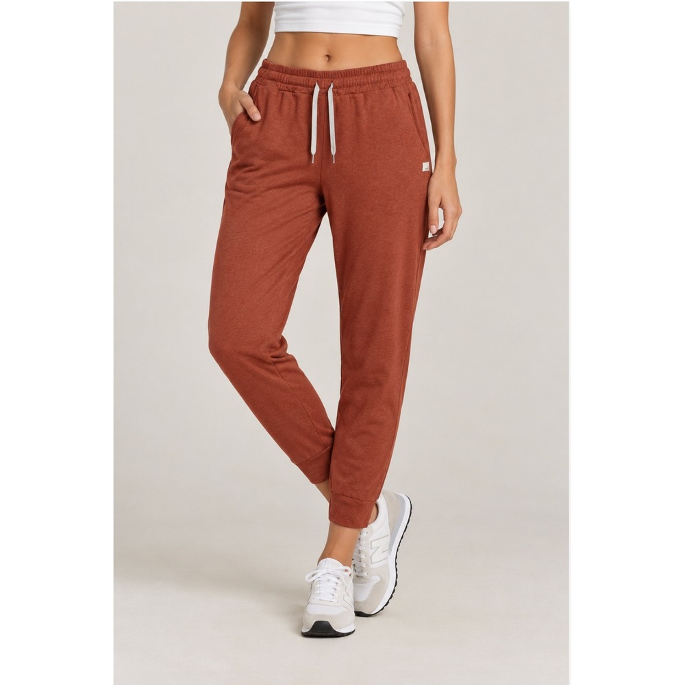 Vuori Performance Jogger Large Rust Heathered Knit Lounge Pants Yoga Rare Color